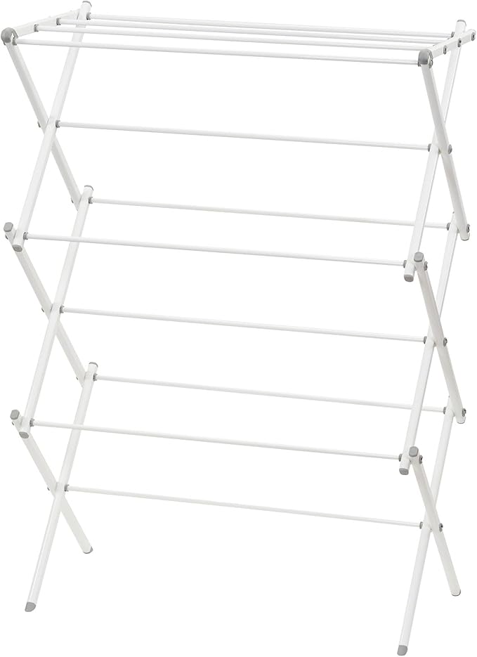 Household Essentials White 5119-1 Indoor Metal Clothes Drying Rack for Laundry