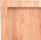vidaXL Bathroom Countertop in Light Brown, Handmade Solid Oak Wood with Live Edge, Pre-Treated, Versatile for Various Bases, 39.4"x11.8"x0.8"-2.4"