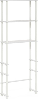 Furinno Turn-N-Tube Over The Toilet Storage, 3-Shelf Over The Toilet Organizer, Freestanding Space Saver Bathroom Shelf, for Bathroom Organizers and Storage, White
