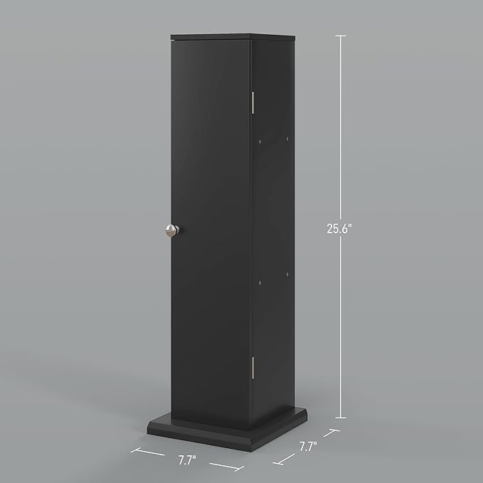 HOMCOM Toilet Paper Cabinet, Small Bathroom Corner Floor Cabinet with Doors and Shelves, Thin Storage Bathroom Organizer for Paper Shampoo, Black