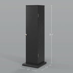 HOMCOM Toilet Paper Cabinet, Small Bathroom Corner Floor Cabinet with Doors and Shelves, Thin Storage Bathroom Organizer for Paper Shampoo, Black
