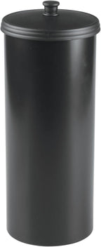 iDesign Freestanding Bathroom Toilet Paper Storage Holder with Lid for 3 Extra Rolls, Matte Black