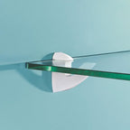 Glass Shelves - Tempered Safety Glass Shelves for Bathroom, Choose Over 20 Shelf Brackets and Multiple Shelf Sizes - Scoop Style - 23.6 x 11.8 in - White Clip