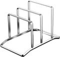 Pot Lid Holder and Cutting Board Organizer, Stainless Steel Kitchen Storage Rack for Lids and Boards, Space-Saving Cooling Rack Organizer for Countertop and Cabinet, Chopping