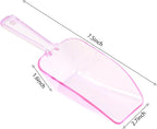 4Pcs Clear Plastic Ice Scoop for Freezer, Mini Candy Popcorn Scoops for Buffet Food Dry Goods, Flour Scoops for Canisters, 7.5 In (Pink)
