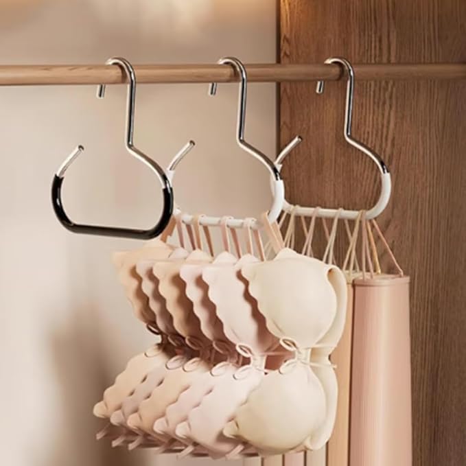 Durable Steel Hangers: Maximize Closet Space with Versatile Storage, Non-Slip Stainless Steel Clothes Rack Organizer for Hats, Ties, Scarves, Clothes (4, White)