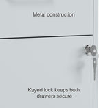 Staples 2-Drawer Vertical File Cabinet, Letter Size Documents, Lockable & Mobile, 18" D x 14" W x 26.3" H, Gray