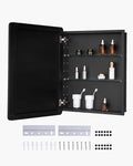 VEVOR Medicine Cabinet, 24 x 30 inch, Medicine Cabinet for Bathroom with Mirror, Aluminum Frame Bathroom Wall Cabinet, 2-Layer Adjustable Shelves, Recessed & Wall-Mounted Installation