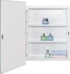 Plastic Bathroom Medicine Mirror Cabinet 16 x 22 inch, Surface and Recessed Mount, Beveled Edge Mirror