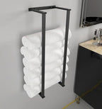 Bathroom Towel Storage Rack,28 Inch Stainless Steels Towel Racks for Bathroom, Wall Mounted Organizers and Storage Shelves for Bathroom,Black