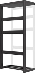 Bamboo Wall Blanket Ladder, 4-Tier Towel Racks, Blanket Holder with Anti-Slip Construction Home Decor, Decorative Blanket, Quilt, Towel, Scarf Ladder Shelves for Bathroom, Living Room, Bedroom, Black