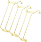 8.8-Inch Gold Wine Glass Rack, Under Cabinet Wine Glass Holder Stainless Steel Stemware Rack - Hanging Stemware Holder for Cabinet Kitchen Bar, Set of 3