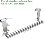 Towel Rack for Cabinet, Strong Steel Kitchen Over Cabinet Towel Bar Holder, 9" Wide - 2 Pack