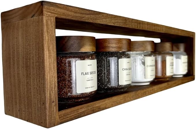 Floating Rectangle Shelf | Easy Mounting | Toilet Paper Holder | Bathroom Storage | Kitchen Spice Rack (24, Gray)