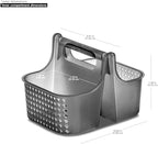 madesmart Large Portable Shower Caddy, Hold Soap, Shampoo, Hair Supplies and Beauty Products, Cleaning Supplies Organizer for Home, Dorm, Plastic Shower Tote, Soft Handle, Carbon