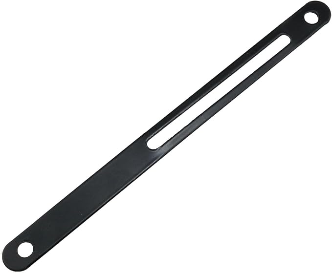 Bicycle Basket Mounting Bracket with Screws and Nuts, Black, Metal, 20cm x 15mm x 2mm, 5 kg Load Capacity, Rack Mounting Type, 2PCS