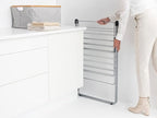 Brabantia HangOn Clothes Drying Rack | 67ft (20m) | Metallic Gray | Large Indoor Clothes Airer Laundry Stand with 2 Fold-Out Wings & Hanger Hooks, Folds Flat | Fits 2 Full Loads