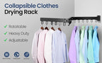 Foldable Wall-Mounted Clothes Drying Rack – Space-Saving Heavy-Duty Laundry Hanger with 18 Hooks for Small Apartments & Indoor Outdoor Use