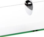 Spancraft Glass Sparrow6x18-Chrome Sparrow Bent Glass Shelf, Chrome Bracket, 6" x 18"
