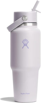 Hydro Flask Travel Water Bottle - Insulated Stainless Steel - Wide Straw Lid, Non Spill, Leakproof in 32 Oz Cloud Pink
