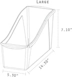 Storex Large Book Bin, 14.3 x 5.3 x 7 Inches, Yellow, Case of 6 (71119U06C)