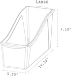 Storex Large Book Bin, 14.3 x 5.3 x 7 Inches, Green, Case of 6 (71118U06C)