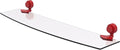 Allied Brass 433G/24-FER Venus Collection 24 Inch Glass Shelf with Grooved Accents, Fire Engine Red