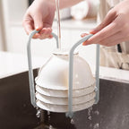 2 Pcs Bowl Rack for Kitchen Cutlery, Retractable Plastic Dish Rack, Removable Plate Holders Drain Rack, Reusable Multifunctional Plate Organizer for Stacking Bowls and Small Plates