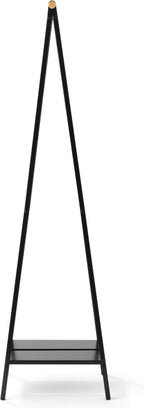 Brabantia - Linn Clothes Rack, Compact - Free Standing Clothing Rail - Clothes Storage - Hang, Air, or Dry Clothes - Sturdy Steel Frame & Bamboo Rod - 19 x 13 x 67 inches - Black