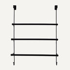 Amazon Basics Over-the-Door Towel Rack with Hooks, 19.3W x 6.6D x 24.8H inch, Black