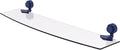 Allied Brass 433G/24-MBL Venus Collection 24 Inch Glass Shelf with Grooved Accents, Mediterranean Blue