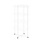 Brabantia HangOn Tower Clothes Drying Rack with Wheels | 98ft (30m) | White | Tall 3-Tier Indoor Clothes Airer with Adjustable Shelves for Towels, Folds Flat to Save Space | Fits 3 Full Loads