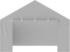 VEVOR Carport Replacement Canopy Cover Side Wall 13 x 20 ft, Garage Tent Shelter Tarp Heavy-Duty Waterproof & UV Protected, Easy Installation with Ball Bungees,Grey (Top and Frame Not Included)