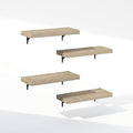 Furinno Tanna Floating Shelves for Wall Set of 4, 22-Inch Bathroom Wall Shelf, Wall Mounted Shelf, for Bathroom Organizers and Storage, Living Room, Natural