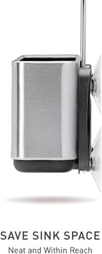 simplehuman Slim Sink Caddy Sponge Holder, Brushed Stainless Steel, Silver