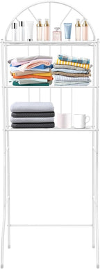 3-Tier Over The Toilet Shelf, Freestanding Bathroom Organizer Bathroom Rack Over Toilet Space Saver 55lbs Capacity Corner Stand Storage Organizer for Bathrooms Toilets Balconies
