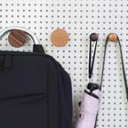 2 PCS Retro Magnetic Hooks, Wrought Iron Wooden Ball Hooks, Creative Punch-Free Storage for Refrigerators, Metal Doors, and Lockers (Beech Wood,L)
