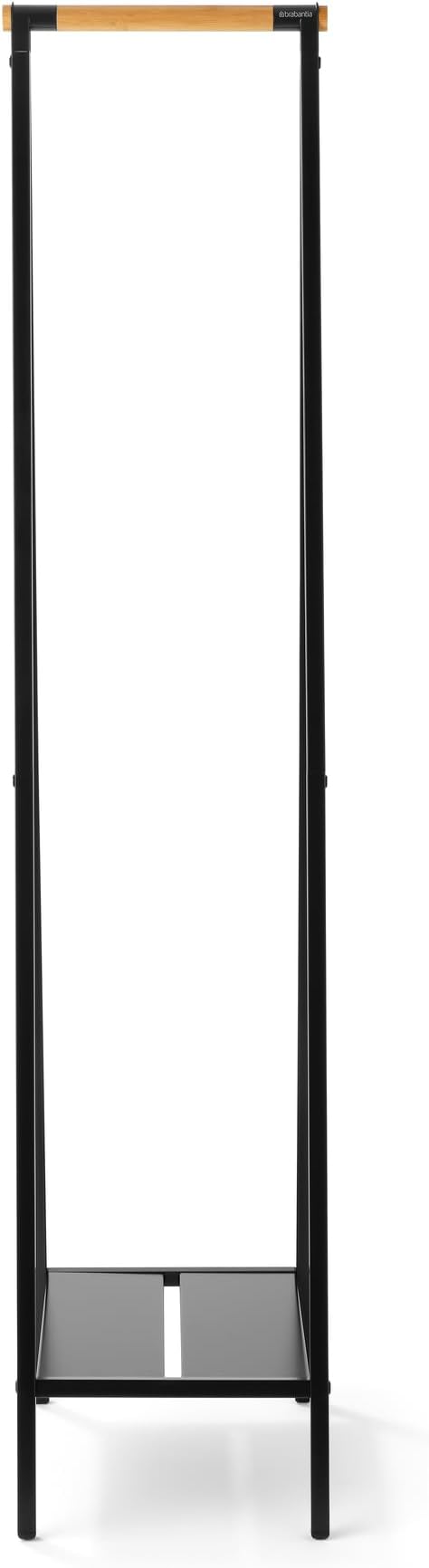 Brabantia - Linn Clothes Rack, Compact - Free Standing Clothing Rail - Clothes Storage - Hang, Air, or Dry Clothes - Sturdy Steel Frame & Bamboo Rod - 19 x 13 x 67 inches - Black