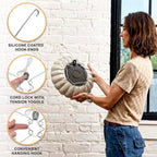 Display Buddie Adjustable Wall Plate Hanger - for Oval Square Round Rectangle Wall Display - Steel - Silicone Hooks - XL Fits 18"-24" up to 8 lbs