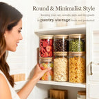 ComSaf Glass Storage Containers with Lids (0.6qt/1qt/1.5qt) Set of 6,Glass Pantry Storage Containers with Airtight Lid & lables for Dry Food, Snacks, Nuts, Stackable for Kitchen, Pantry Organization