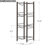 SEHERTIWY 5 Gallon Water Jug Holder Water Bottle Storage Rack, 4 tier water cooler jug rack, 5 gallon water jug stand, 5 Gallon Water Bottle Holder(4 Tier, Dark Brown)