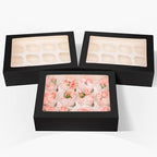 Bakepacker 12 Cupcake Containers 10-Packs Black Cupcake Box Cupcakes Carrier, 12 Cupcake Boxes with Window 13"x10"x3.5"（Auto-pop up）