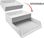 Amazon Basics Rectangular Plastic Desk Organizer with Storage Trays, Accessory Tray, Drawer Organizer, 9.4 x 6.7 x 2 inch, White