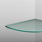 Dulles Glass 16" x 16" Quarter Round Floating Glass Shelf - Shelf Only - Tempered - 3/8" Thick - Flat Polished Glass