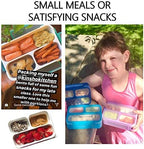 Small Snack Containers for Kids Toddlers - 3 Compartments (Set of 2) - Leak-proof Snack Boxes with Lids - BPA-Free Mini Bento Lunch Box - Ideal for School, Daycare, Holds 2 Cups (Purple + Blue)