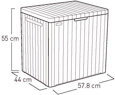 Keter City Outdoor Plastic Storage Box Garden Furniture 57.8 x 44 x 54.8 cm - Brown