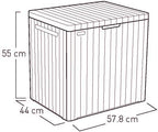 Keter City Outdoor Plastic Storage Box Garden Furniture 57.8 x 44 x 54.8 cm - Brown