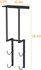 Towel Racks for Bathroom, Bathroom Towel Rack Wall Mounted with 2 Tiers Rolled Towel Holder, Towel Storage can Holds 3 Large Rolled Towels, Black