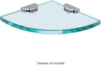 Dulles Glass 16" x 16" Quarter Round Floating Glass Shelf - Shelf Only - Tempered - 3/8" Thick - Flat Polished Glass