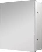 Aluminum Medicine Cabinet with Mirror, 20x20 Inch Mirror Cabinet, Assembly Needed, Recessed/Wall Mount, 3 Adjustable Tempered Glass Shelves, Bathrroom Medicine Cabinet, Reversable Door